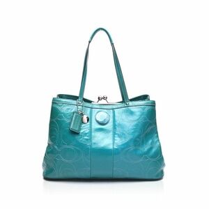 Coach Shimmering Teal Tote Bag. Brand NEW w/tags. Never used Vintage Handbag